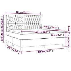 vidaXL Sommier à lattes de lit et matelas Vert foncé 180x200cm Velours pas cher