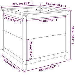 vidaXL Jardinière marron miel 82,5x82,5x78 cm bois massif de pin pas cher