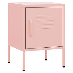 vidaXL Table de chevet Rose 35x35x51 cm Acier