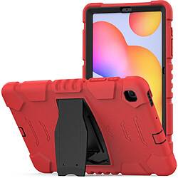 Coque en TPU antichoc avec béquille rouge/noir pour votre Samsung Galaxy Tab S6 Lite P610