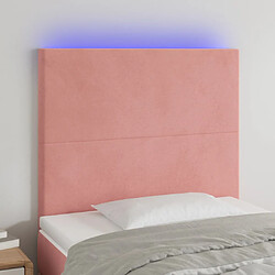 vidaXL Tête de lit à LED Rose 90x5x118/128 cm Velours