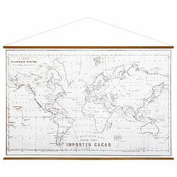 Toile à Suspendre Carte du Monde 110cm Blanc