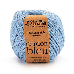 Graines Creatives Coton pour macramé ø 2,5 mm x 80 m - bleu ciel