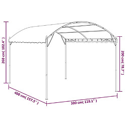 vidaXL Auvent de parasol 3 x 4 m Anthracite pas cher