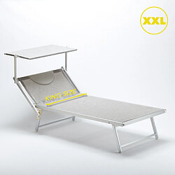 Acheter Beach And Garden Design 2 Bain de soleil Xxl professionnels chaises longue piscine transat aluminium Italia Extralarge, Couleur: Gris