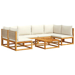 vidaXL Salon de jardin avec coussins 7 pcs bois massif d'acacia