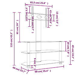 vidaXL Meuble TV d'angle 3 niveaux pour 32-70 pouces noir pas cher