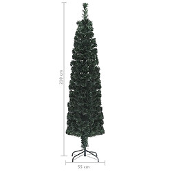 vidaXL Arbre de Noël artificiel mince et support 210 cm fibre optique pas cher