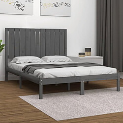 Maison Chic Lit adulte - Lit simple Cadre de lit,Structure du lit Contemporain Gris Bois de pin massif 120x200 cm -MN69479