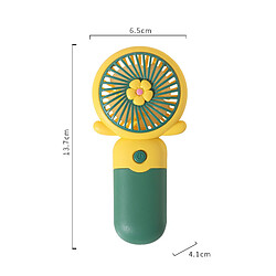 (Vert) Mini Ventilateur Rechargeable Usb Corde Suspendue Conception de Fleurs Portable et Conviviale Pour les Voyages