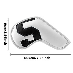 Acheter 10x Golf Iron Headcover PU Club Covers Wedges Protecter Noir Sur Blanc