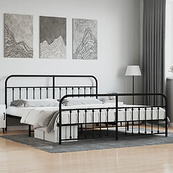 Maison Chic Lit adulte - Lit simple Cadre de lit métal avec tête de lit/pied de lit,Structure du lit Contemporain pour chambre noir 200x200 cm -MN48195