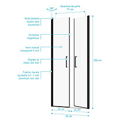 Acheter Aurlane Porte de douche pivotante 90 cm