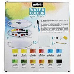 Pebeo Kit aquarelle 12 demi-godets et accessoires