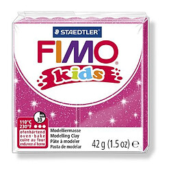 Pâte Fimo Kids 42 g Rose pailleté 8030.262 - Fimo