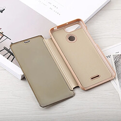 Acheter Wewoo Coque Housse en cuir pour miroir Xiaomi Redmi 6A, avec support or