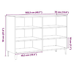 vidaXL Buffet chêne artisanal 103,5x35x70 cm bois d'ingénierie pas cher