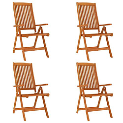 Maison Chic Lot de 4 Chaises de jardin,Fauteuil d'extérieur pliables Bois d'eucalyptus massif -MN30096