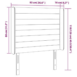 Acheter vidaXL Tête de lit avec oreilles Gris clair 93x16x118/128 cm Velours