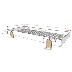 Avis Mes Lot de 2 sommiers empilables 90x200 cm motif flèche blanc - STAACKY