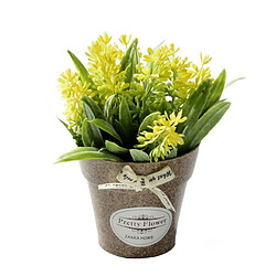 Wewoo Fleurs Artificielles 2 PCS Faux Herbe de avec des en Pot Plastique Pour la Décoration de Ferme Rustique Jardin Jaune