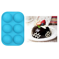 Silicone Rond 6 Trous Semi-sphère Moule Antiadhésif Moule à Gâteau Bleu pas cher