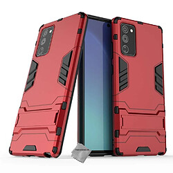 Htdmobiles Coque rigide anti choc pour Samsung Galaxy Note 20 + verre trempe - ROUGE