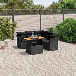 Maison Chic Ensemble de 5 Tables et chaises d'extérieur avec coussins,Salon de jardin noir résine tressée -GKD108098