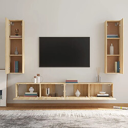 Avis Maison Chic Ensemble de meubles TV 4 pcs | Banc TV Moderne pour salon | Meuble de Rangement - Chêne sonoma Bois d'ingénierie -MN16150