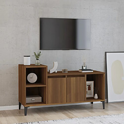 vidaXL Meuble TV Chêne marron 100x35x55 cm Bois d'ingénierie