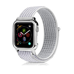 Wewoo Bracelet de montre simple en nylon avec cadre pour Apple Watch série 4 40 mm blanc réfléchissant