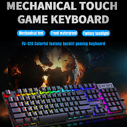 General Clavier de jeu, clavier d'ordinateur silencieux rétroéclairé à LED arc-en-ciel à 104 touches, touches multimédia, touches anti-ghosting, clavier filaire USB étanche pour PC Mac Xbox(noir)