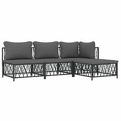 Avis Maison Chic Salon de jardin 4 pcs avec coussins - Table et chaises d'extérieur - Mobilier/Meubles de jardin Moderne anthracite acier -MN92290