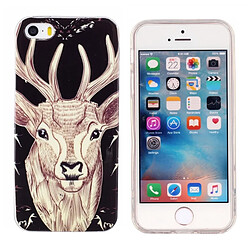 Wewoo Coque pour iPhone 5 & 5s & SE Noctilucent Cerf Motif IMD Fabrication Mince TPU Retour Housse