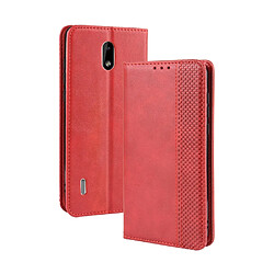 Wewoo Housse Coque Étui en cuir à boucle magnétique avec rétro pour Crazy Horse Texture horizontale Nokia 3.1 Cavec support et emplacements cartes et cadre photo Rouge