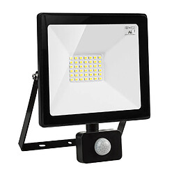 Projecteur LED avec détecteur de mouvement PIR Maclean 30W 2400 lumen éclairage extérieur Spots Slim IP44 étanche aux éclaboussures (30W, blanc froid 6000K)