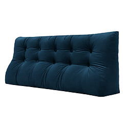 VerCart Arc Coussin de Lecture, Dossier de Tête de Lit, Soutien Dorsal Oreiller, Velours Bleu 160cm