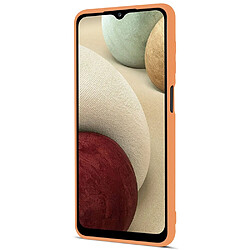 Coque en silicone anti-rayures avec porte-carte orange pour votre Samsung Galaxy A12 5G