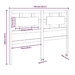 Acheter vidaXL Tête de lit Marron miel 165,5x4x100 cm Bois massif de pin