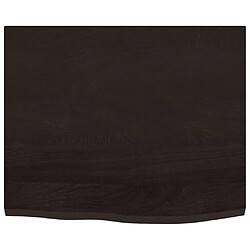 Avis vidaXL Étagère murale marron foncé 60x50x2 cm bois chêne massif traité