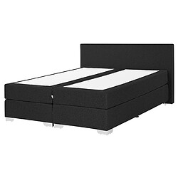 Beliani Lit boxspring en tissu noir 160x200 cm PRESIDENT