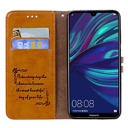 Acheter Wewoo Housse Coque Étui en cuir à rabat horizontal pour Huawei Y7 2019 avec support et fentes cartes et portefeuille marron