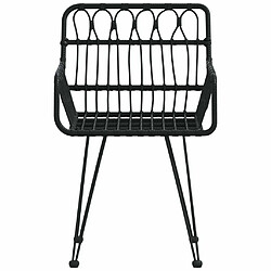 Acheter Maison Chic Lot de 2 Chaises de jardin,Fauteuil d'extérieur avec accoudoir Noir 56x64x80 cm -MN16500