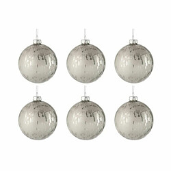 Paris Prix Lot de 6 Boules de Noël Brillant 8cm Argent