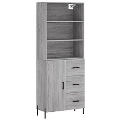 vidaXL Buffet haut Sonoma gris 69,5x34x180 cm Bois d'ingénierie