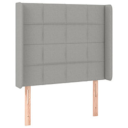 Avis Maison Chic Tête de lit scandinave à LED,meuble de chambre Gris clair 83x16x118/128 cm Tissu -MN38673