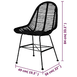 Acheter vidaXL Chaises à manger lot de 6 noir rotin naturel