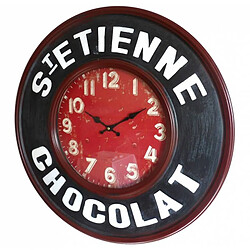 L'Héritier Du Temps Horloge Murale Pendule en Fer et Verre St Etienne Chocolat 6x60x60cm