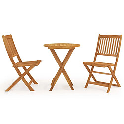 Maison Chic Mobilier à dîner pliable 3 pcs de jardin - Ensemble table et chaises d'extérieur - Salon/Mobilier de jardin classique Bois d'acacia solide -MN56870