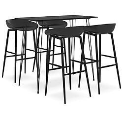 vidaXL Ensemble de bar 5 pcs Noir